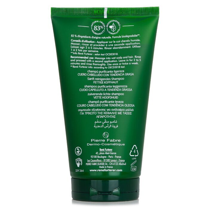 Rene Furterer Curbicia Rituel Purifiant Shampooing Légèreté Normalisante (Cuir Chevelu Sujet à l'Excès de Sébum) 150ml/5oz