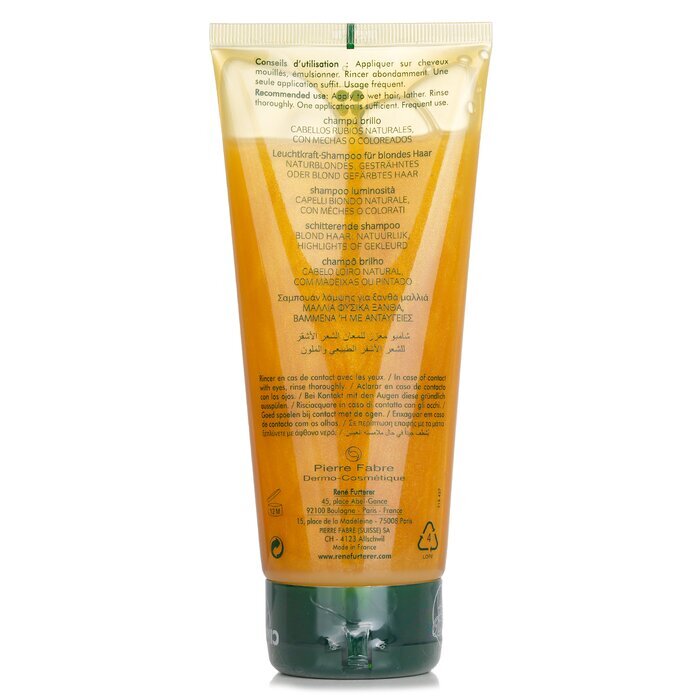 Rene Furterer Okara Blond Rituel Éclat Blonde Shampooing Éclaircissant (Cheveux blonds naturels, méchés ou colorés) 200ml/6.7oz