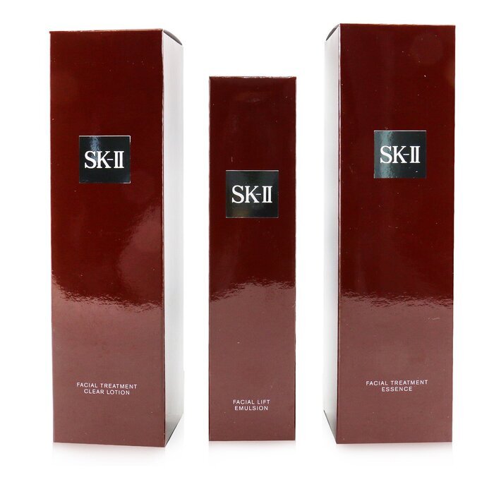 SK II Pitera Deluxe Hydrating Coffret 3 pièces : Essence de traitement facial 230ml + Émulsion liftante pour le visage 100g + Lotion clarifiante pour le visage 230ml 3pcs