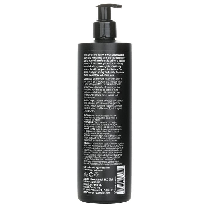 Agadir Huile d'Argan Agadir Gel de Rasage Invisible pour Hommes - Bois d'Oud 473ml/16oz