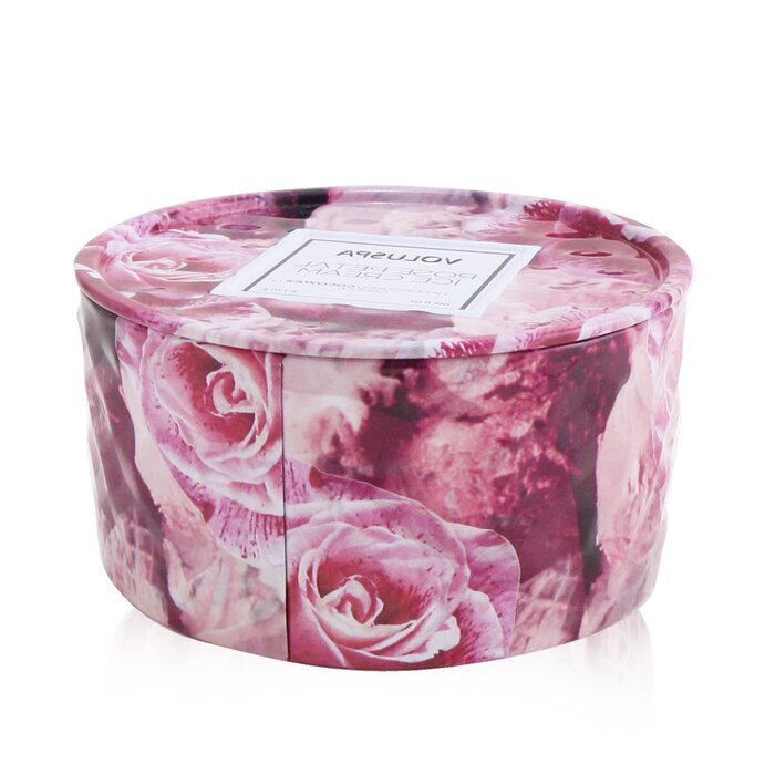 Voluspa Bougie en étain 2 mèches - Crème glacée aux pétales de rose 170g/6oz