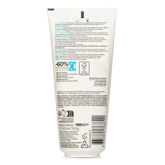 La Roche Posay Lipikar Baume AP+M Triple-Action Balm - Eco Tube 200ml/6.6oz