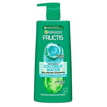 Shampooing Garnier Fructis Eau de Noix de Coco 850ml Pour Racines Grasses et Pointes Sèches