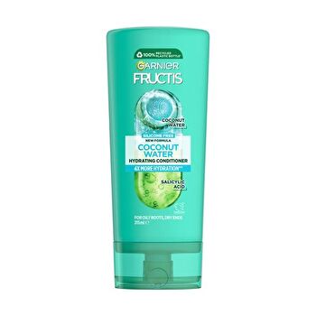 Garnier Fructis Après-shampoing Eau de Noix de Coco 315ml pour Racines Grasses, Pointes Sèches