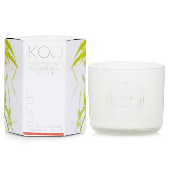 iKOU Bougie en Cire Naturelle Aromacologie Éco-Luxe en Verre - Nourrir (Orange Italienne, Cardamome & Vanille) 85g