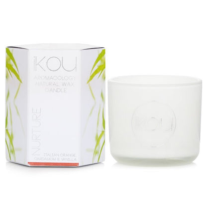 iKOU Bougie en Cire Naturelle Aromacologie Éco-Luxe en Verre - Nourrir (Orange Italienne, Cardamome & Vanille) 85g