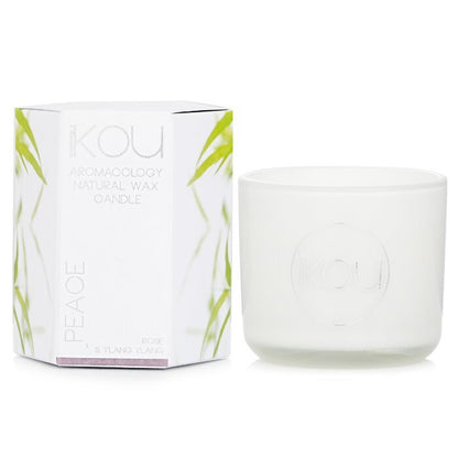iKOU Bougie en Cire Naturelle Aromacologie Éco-Luxe en Verre - Paix (Rose & Ylang Ylang) 85g