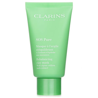 Clarins SOS Pure Masque Argile Rééquilibrant au Saule des Alpes - Peaux Mixtes à Grasses 75ml/2.3oz