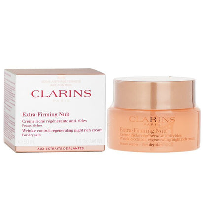 Clarins Extra-Fermeté Nuit Contrôle des Rides, Crème Riche Régénérante de Nuit - Pour Peaux Sèches 50ml/1.6oz