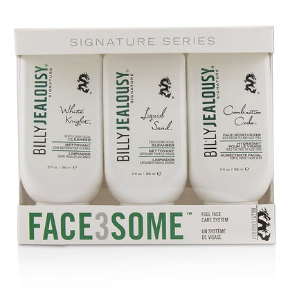 Billy Jealousy Face3Some Kit : Hydratant Visage 88ml + Nettoyant Exfoliant Visage 88ml + Nettoyant Visage Quotidien Doux 88ml 3pcs