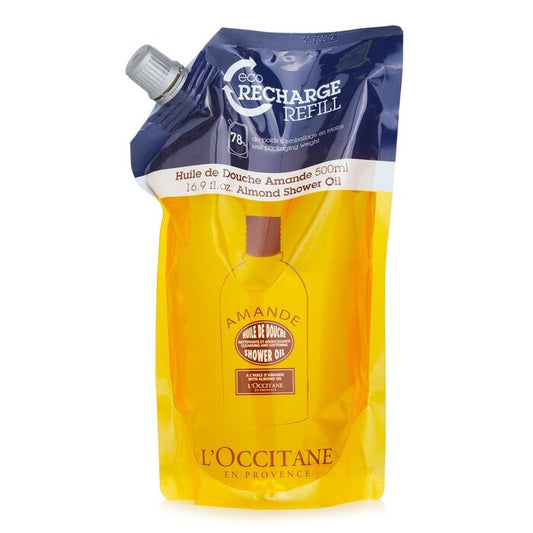 L'Occitane Huile de Douche Nettoyante et Adoucissante Amande (Recharge Éco) 500ml/16.9oz