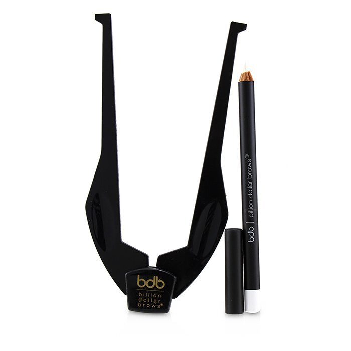 Billion Dollar Brows The Brow Buddy Kit - 1x Brow Buddy - Black, 1x White Pencil 2pcs
