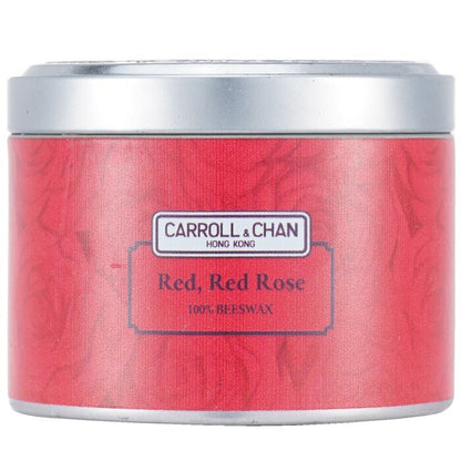 Carroll & Chan Bougie en étain 100 % cire d'abeille - Rose Rouge Rouge (8x6) cm