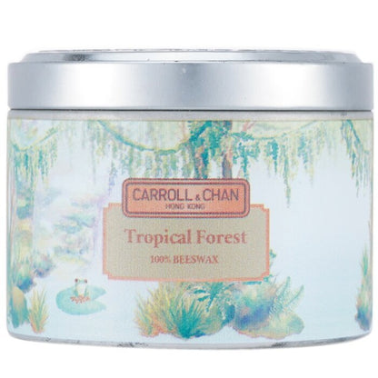 Carroll & Chan Bougie en étain 100 % cire d'abeille - Forêt tropicale (8x6) cm