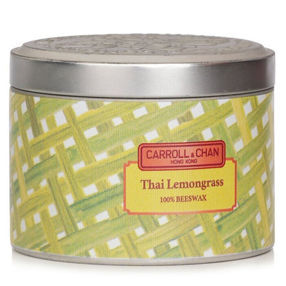 Carroll & Chan Bougie en étain 100 % cire d'abeille - Citronnelle thaïlandaise (8x6) cm