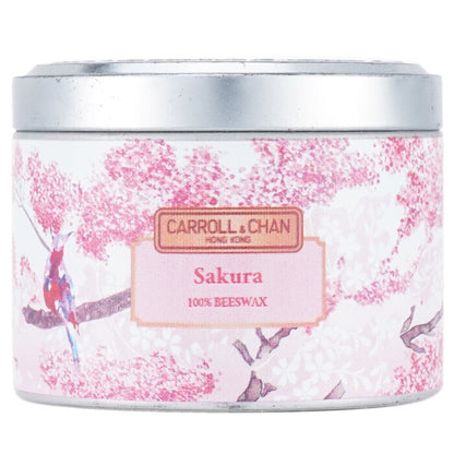 Carroll & Chan Bougie en étain 100 % cire d'abeille - Sakura (8x6) cm