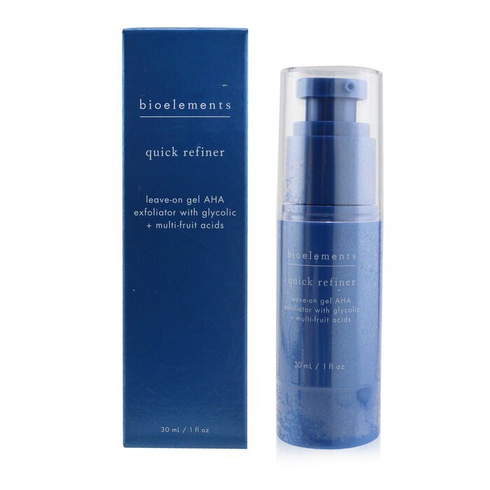 Bioelements Quick Refiner - Leave-On Gel AHA Exfoliator with Glycolic + Multi-Fruit Acids - For All Skin Types, Except Sensitive 30ml/1oz