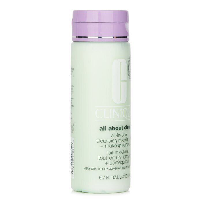 Clinique All about Clean Lait Micellaire Nettoyant Tout-en-Un + Démaquillant - Très Sec à Sec Mixte 200ml/6.7oz