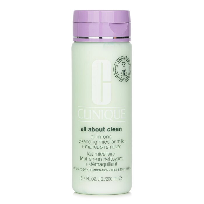 Clinique All about Clean Lait Micellaire Nettoyant Tout-en-Un + Démaquillant - Très Sec à Sec Mixte 200ml/6.7oz