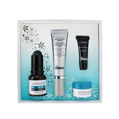 Dr. Brandt Skincare Wishlist Kit : Base Affinante Pores 30ml + Crème Lissante Rides 15g + Microdermabrasion 7,5g + Crème à l'Acide Hyaluronique 10g 4pcs
