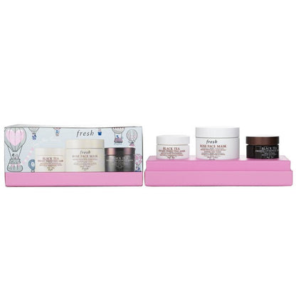 Fresh Face Mask Set : 1x Masque Visage Rose - 100ml/3.3oz + 1x Masque de Nuit Raffermissant au Thé Noir - 30ml/1oz + 1x Masque Instantané Perfecteur au Thé Noir - 30ml/1oz 3pcs