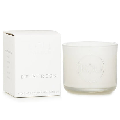 iKOU Essentials Bougie en Cire Naturelle d'Aromathérapie en Verre - Anti-Stress (Lavande & Géranium) 100177 85g