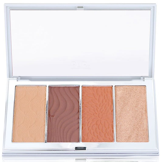 PUR (PurMinerals) 4 in 1 Skin Perfecting Powders Face Palette (1x Setting Powder, 1x Bronzer, 1x Highlighter, 1x Blush) - # Dark Deep 15g/0.53oz