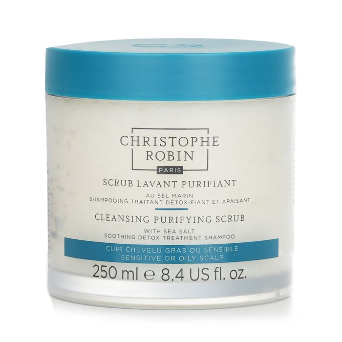 Christophe Robin Cleansing Purifying Scrub with Sea Salt (Soothing Detox Treatment Shampoo) - Sensitive or Oily Scalp 250ml/8.4oz