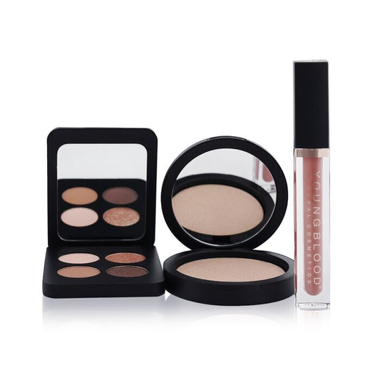 Youngblood Sweet Talk The Perfect Spring Glow Palette (1x Hydrating Lip Creme, 1x Highlighter, 1x Eyeshadow Quad) 3pcs