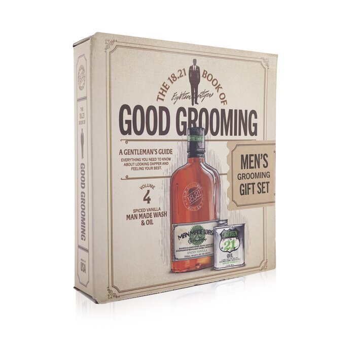 18.21 Man Made Book of Good Grooming Gift Set Volume 4: Spiced Vanilla (Wash 532ml + Oil 60ml) 2pcs