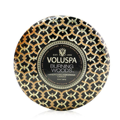 Voluspa 3 Wick Decorative Tin Candle - Burning Woods 340g/12oz