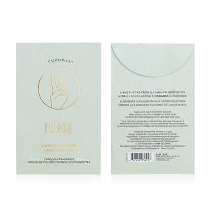 Paddywax Impressions Car Fragrance - Peace 2packs