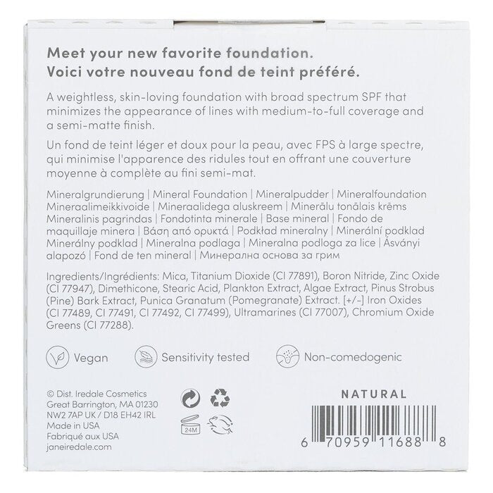 Jane Iredale PurePressed Base Mineral Foundation Refill SPF 20 - Natural 9.9g/0.35oz