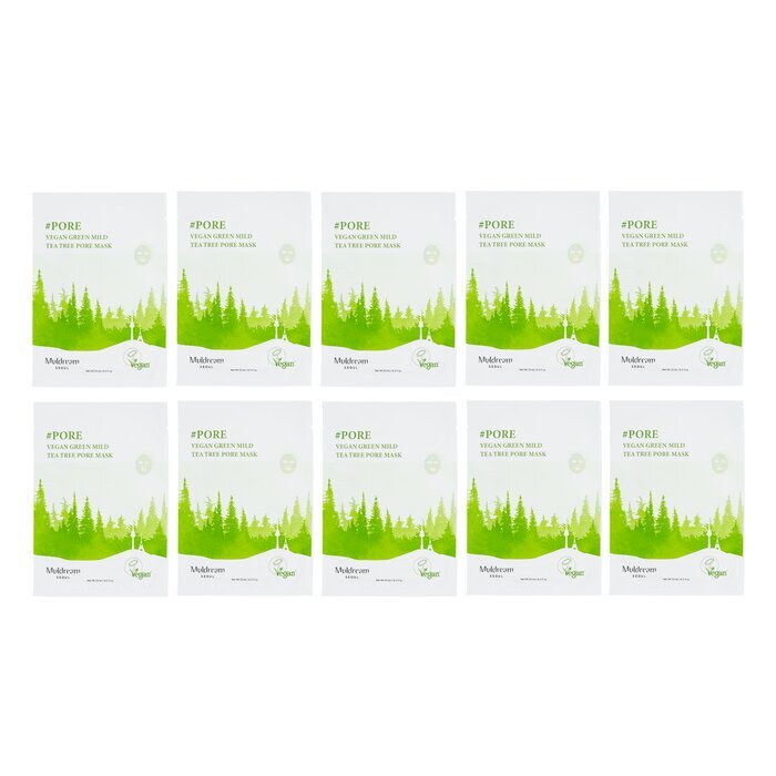 Muldream Vegan Green Mild Tee Tree Pore Mask 10pcs