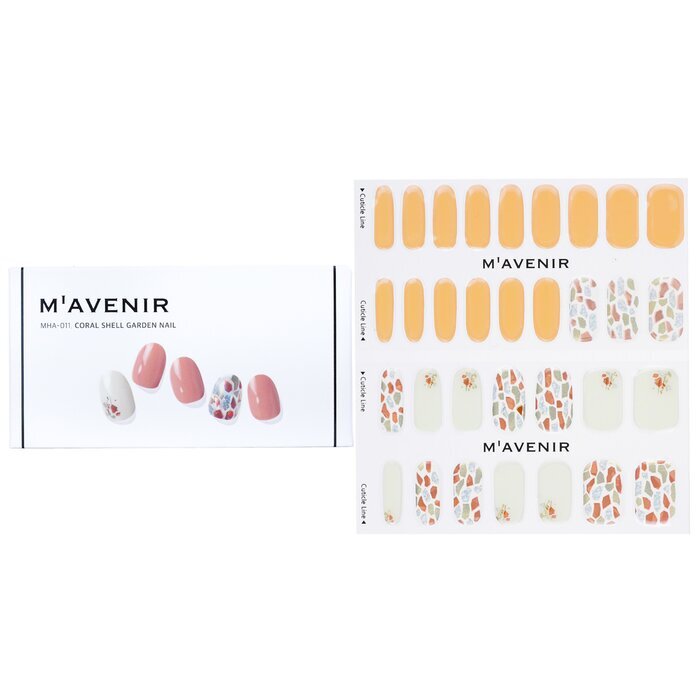 Mavenir Nail Sticker (Orange) - # Coral Shell Garden Nail 32pcs