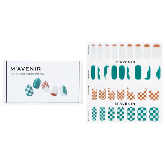 Mavenir Nail Sticker (Patterned) - # Wave Checkerboard Nail 32pcs