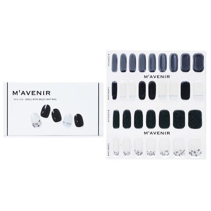 Mavenir Nail Sticker (Black) - # Shell With Milky Way Nail 32pcs