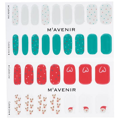 Mavenir Nail Sticker (Assorted Colour) - # Lovely Deer Santa Nail 32pcs