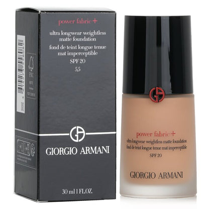 Giorgio Armani Power Fabric+ Ultra Longwear Weightless Matte Foundation SPF 20 -  5.5 30ml