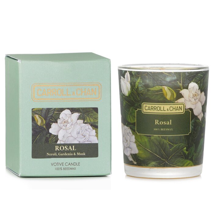 Carroll & Chan Bougie Votive 100% Cire d’Abeille - Rosal (Néroli, Gardénia & Musc) 65g/2,3oz