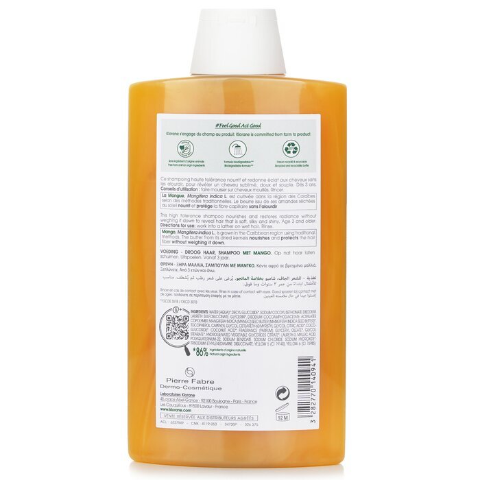 Klorane Shampoo with Mango (Nourishing Dry Hair) 400ml/13.5oz