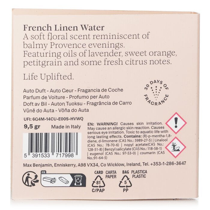 Max Benjamin Car Fragrance Refill - French Linen Water 1pc