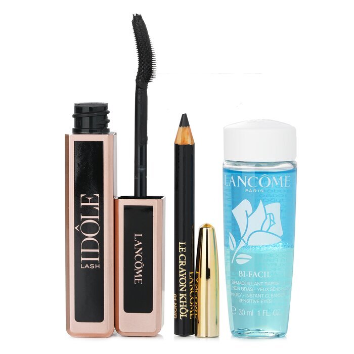 Lancome Lash Idole Mascara Set: Volumizing Mascara 8ml + Le Crayon Khol - No. 01 Black 0.7g + Non-Oily Instant Cleanser 30ml 942911 3pcs