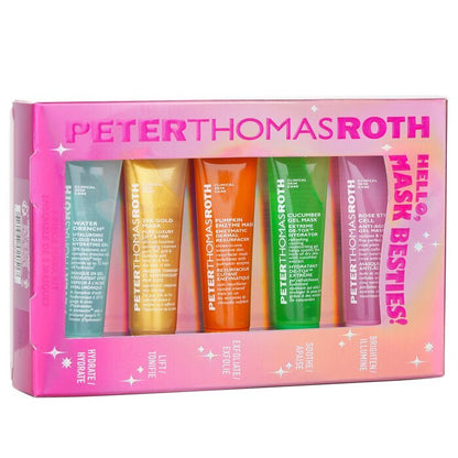 Peter Thomas Roth Hello, Mini Masks Besties Kit: Rose+Cucumber+Pumpkin+24K Gold+Water Drench Mask 14ml/0.47oz x5