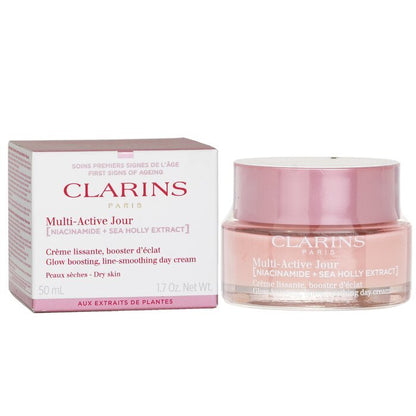 Clarins Multi-Active Jour( Niacinamide+Sea Holly Extract) Glow Boosting Line-Smoothing Day Cream Dry Skin 50ml