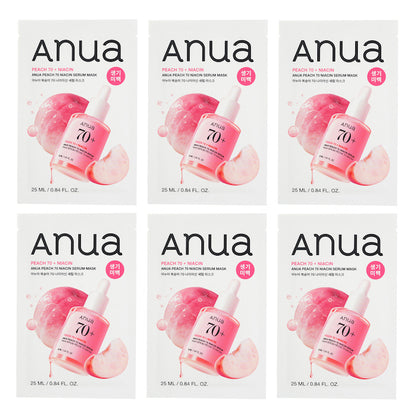 Anua Peach 70 Niacin Serum Mask 6 x 25ml
